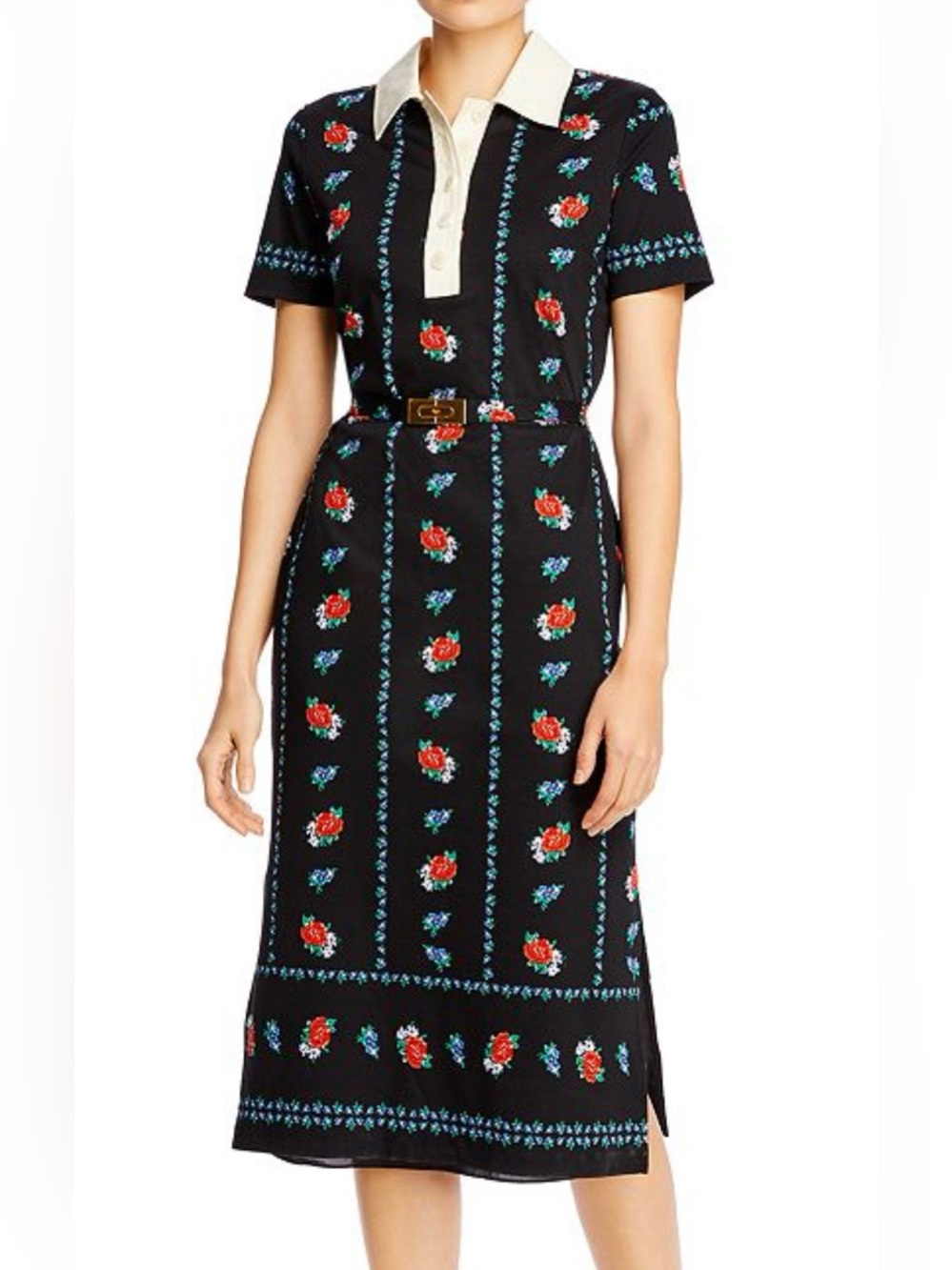NWT Tory Burch Heirloom Stripe Floral Polo Midi Dress Size Small Sealed